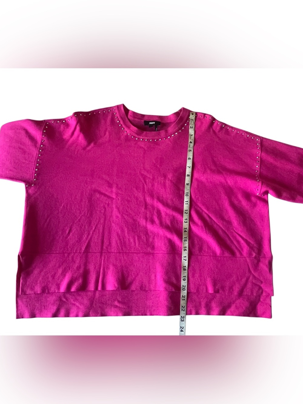 DKNY womens Studded Sweater, l, Pink - Picture 8 of 11